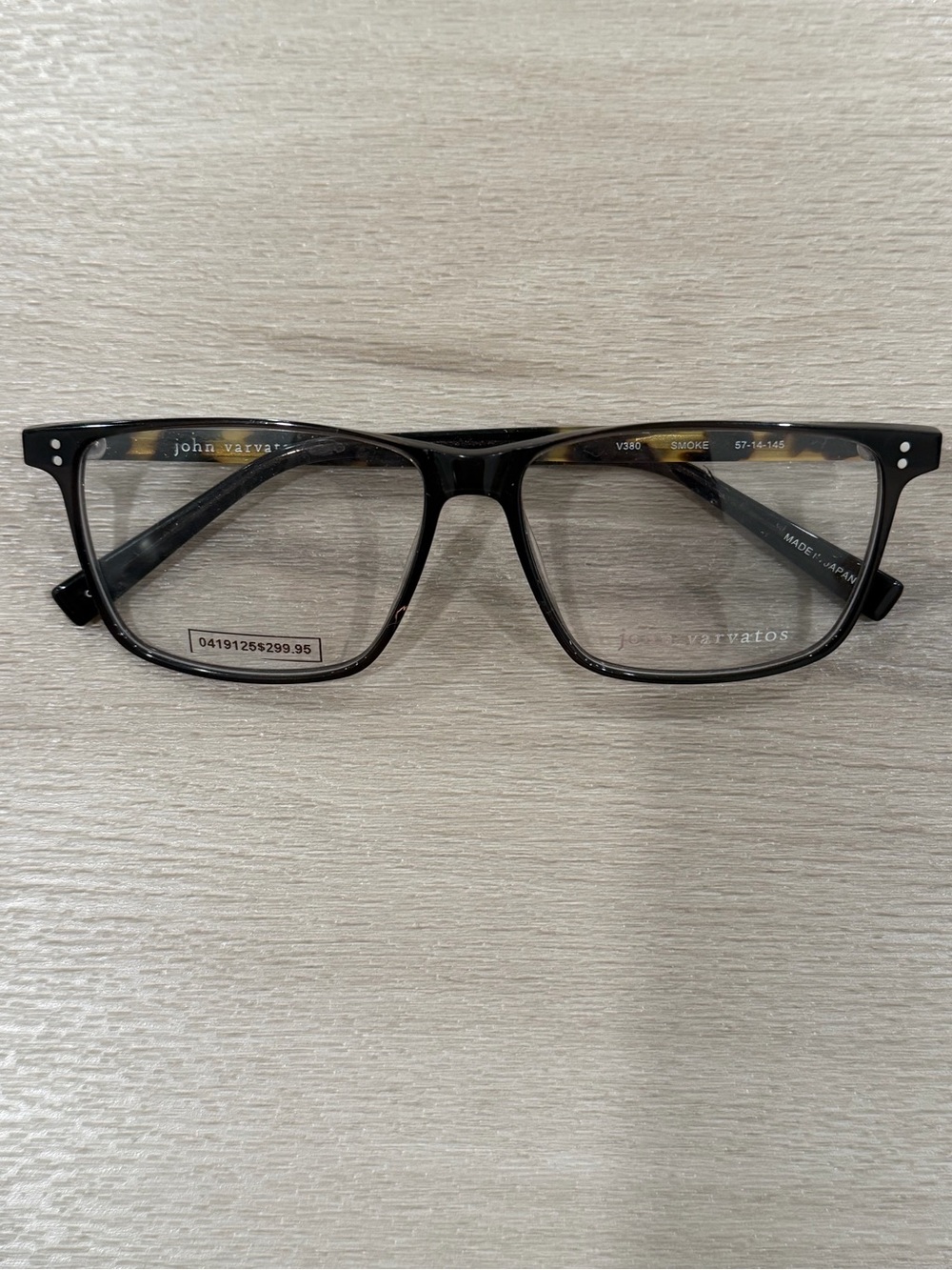 John Varvatos V380 Smoke 55-17-145 Eyeglasses Frames New Without Case MSRP $299